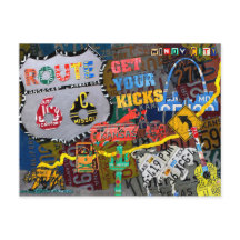 Road Trip USA Route 66 License Plate Art
