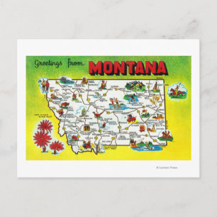 Cartão Postal Roadmap of the State, Greetings From