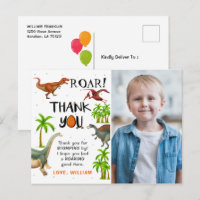Roar Dinosaur Jungle Aniversário Foto de Obrigado