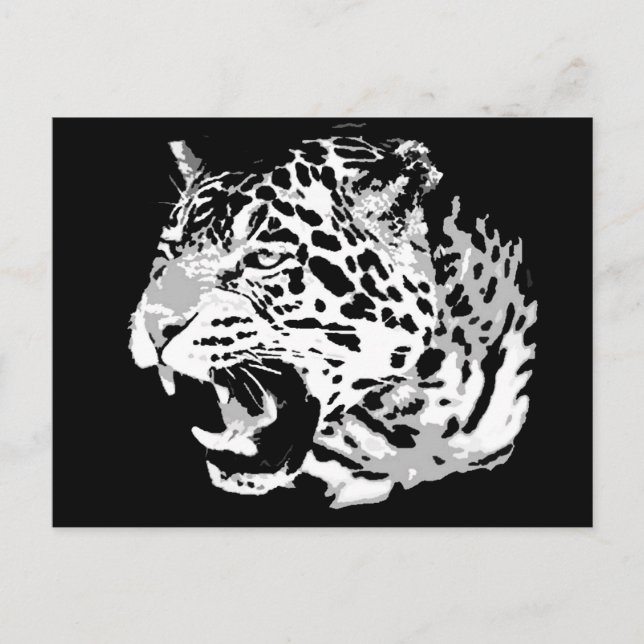 Cartão Postal Roaring Jaguar (Frente)