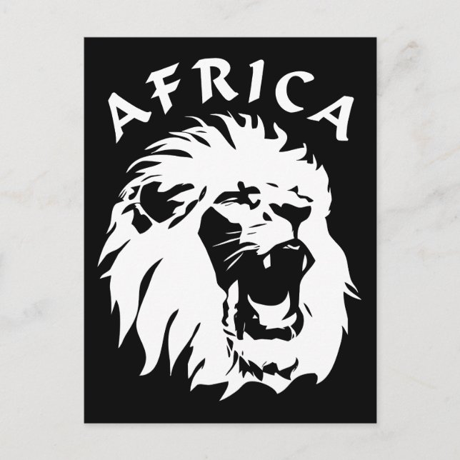 Cartão Postal Roaring Lion Face | África (Frente)