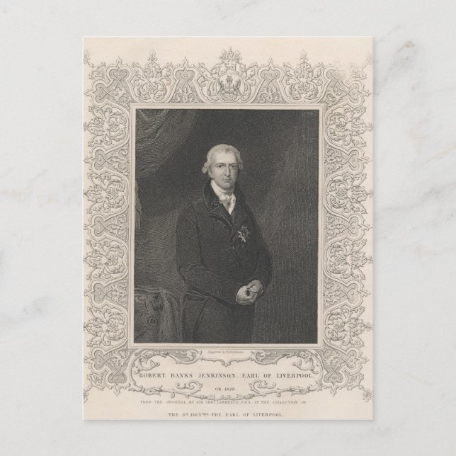 Cartão Postal Robert Banks Jenkinson, segundo Earl de Liverpool (Frente)