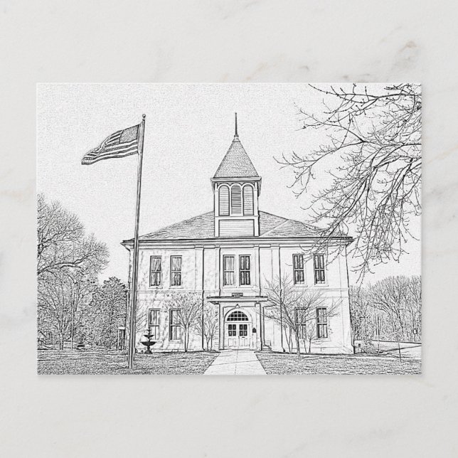 Cartão Postal "Robert E Lee School" Paris TN (Frente)