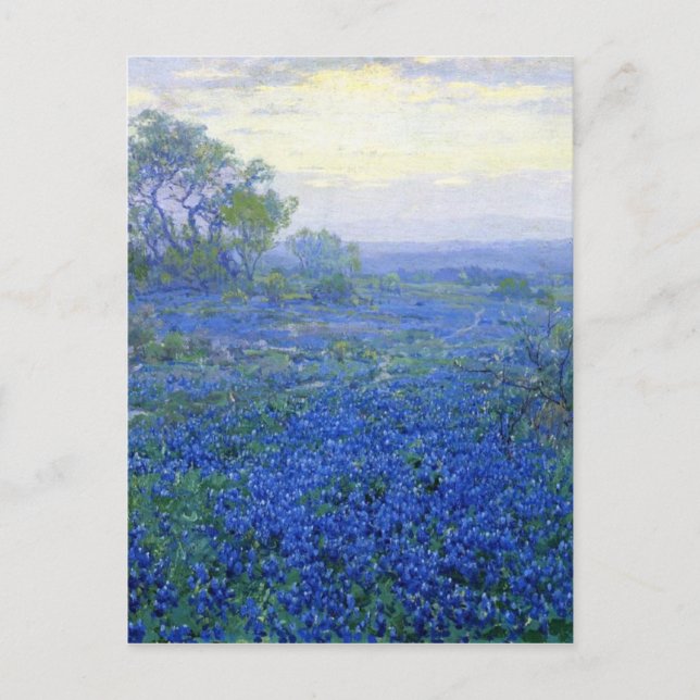 Cartão Postal Robert Julian Onderdonk a-cloudy-day-bluebonnets (Frente)