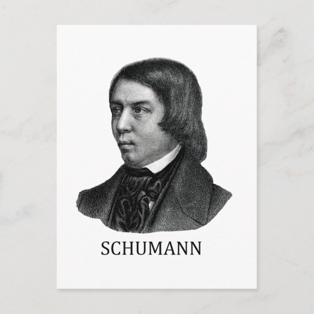 Cartão Postal Robert Schumann, preto (Frente)