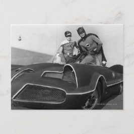 Cartão Postal Robin e Batman em Batmobile