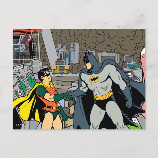 Cartão Postal Robin E Batman Handshake (Frente)