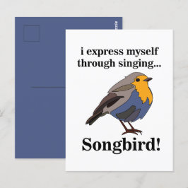 Cartão Postal Robin Redbreast Songbird