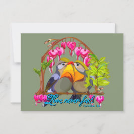 Cartão Postal Robins De Pequim — O Amor Com Leiotrix Nunca Falha