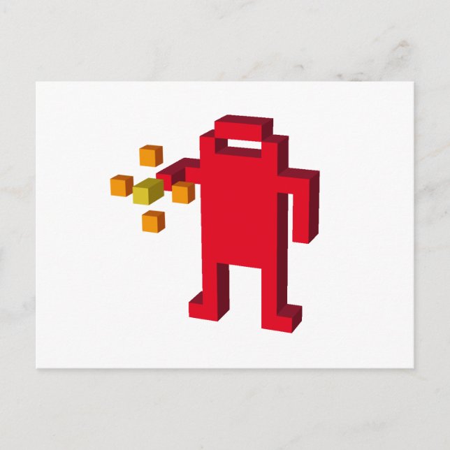 Cartão Postal robô atirador (Frente)