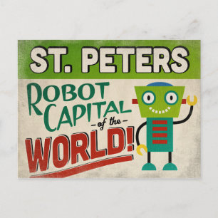 Cartão Postal Robô de St. Peters Missouri - Vintage Engraçado