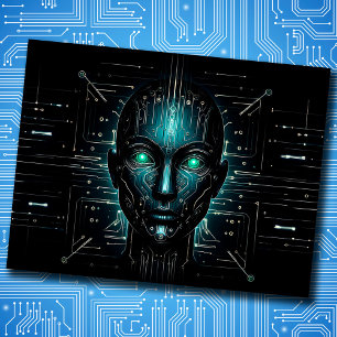 Cartão Postal Robô, inteligência artificial, fantasia, ciência d
