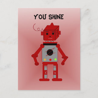 Cartão Postal Robô Vermelho - Você Brilha