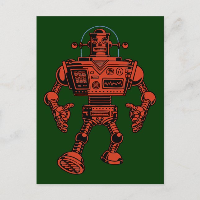 Cartão Postal Robot 313 -vermelho (Frente)