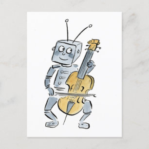 Cartão Postal Robot Cello