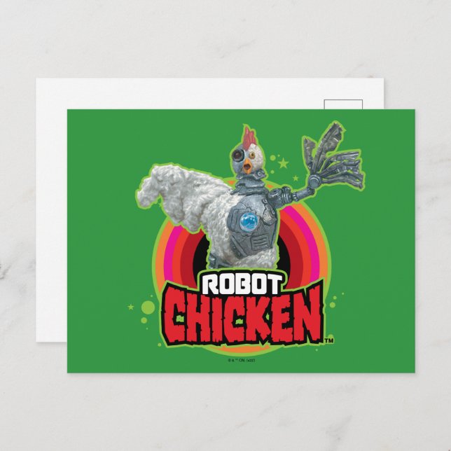 Cartão Postal Robot Chicken Character Logo (Frente/Verso)