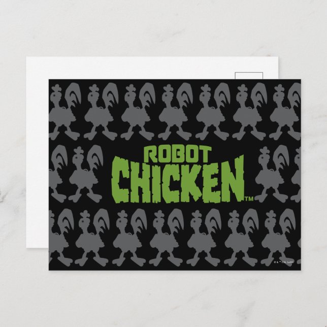 Cartão Postal Robot Chicken Silhouette Pattern (Frente/Verso)