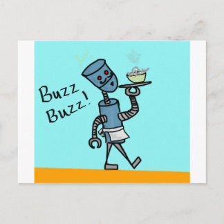 Cartão Postal Robot Waiter