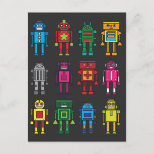 Cartão Postal Roboter Geschenk Robotik Retro Spielzeug Spaß