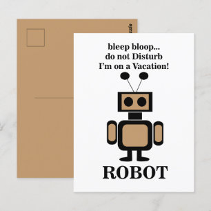 Cartão Postal Robótica Robótica Engraçado
