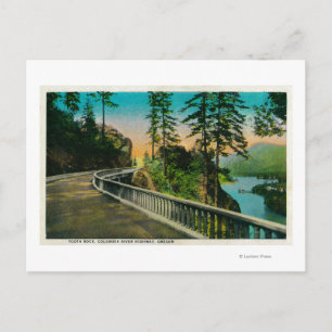 Cartão Postal Rocha dentária no rio Columbia, OR