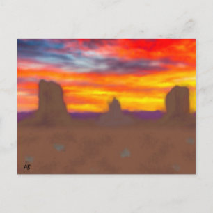 Cartão Postal Rochas do Deserto do Arizona ao Pôr do Sol,