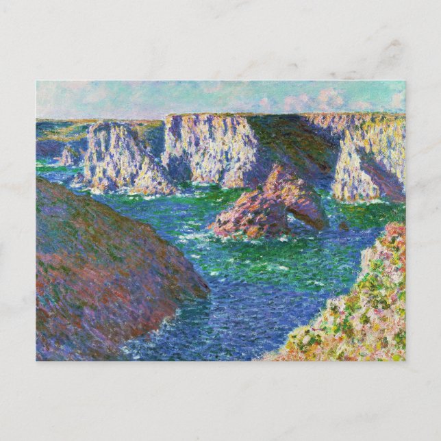 Cartão Postal Rochas em Belle-Ile Claude Monet (Frente)
