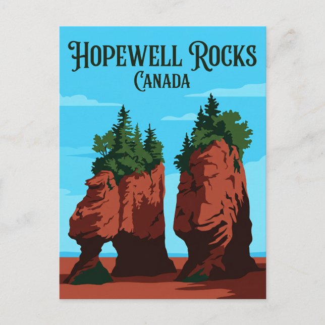Cartão Postal Rochas Hopewell Canadá (Frente)