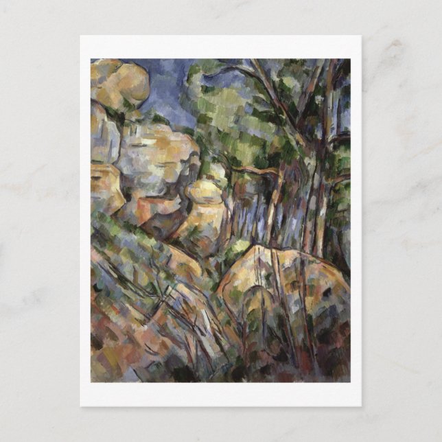 Cartão Postal Rochas perto das Cavernas abaixo do Chateau Noir,  (Frente)