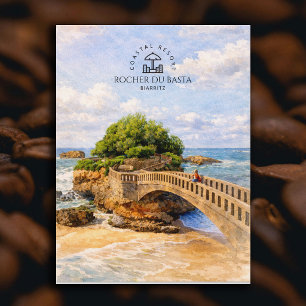 Cartão Postal Rocher Du Basta, Resort Costeiro Biarritz Elegan