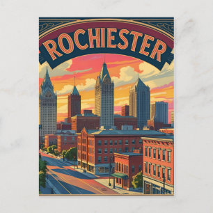 Cartão Postal Rochester City Skyline Nova York EUA