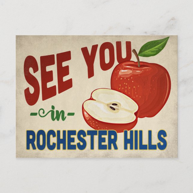 Cartão Postal Rochester Colinas Michigan Apple - Viagens vintage (Frente)