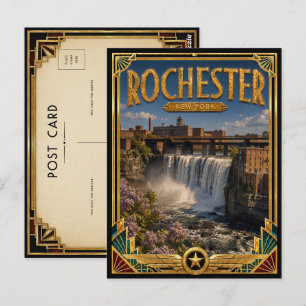 Cartão Postal Rochester Nova York Arte Deco Vintage Era de Ouro