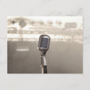 Cartão Postal Rock And Roll Microphone
