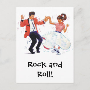 Cartão Postal Rock Clássico e Roll Jive Dancing