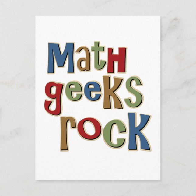 Cartão Postal Rock de Geeks de Matemática (Frente)