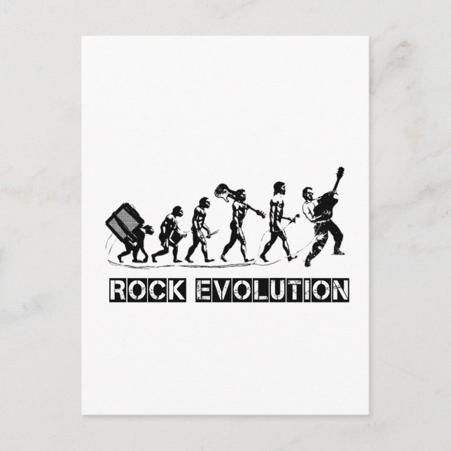 Cartão Postal Rock Evolution design engraçado (Frente)