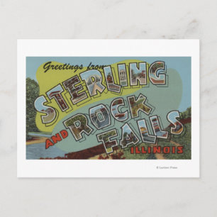 Cartão Postal Rock Falls - Cenas com Letras Grandes