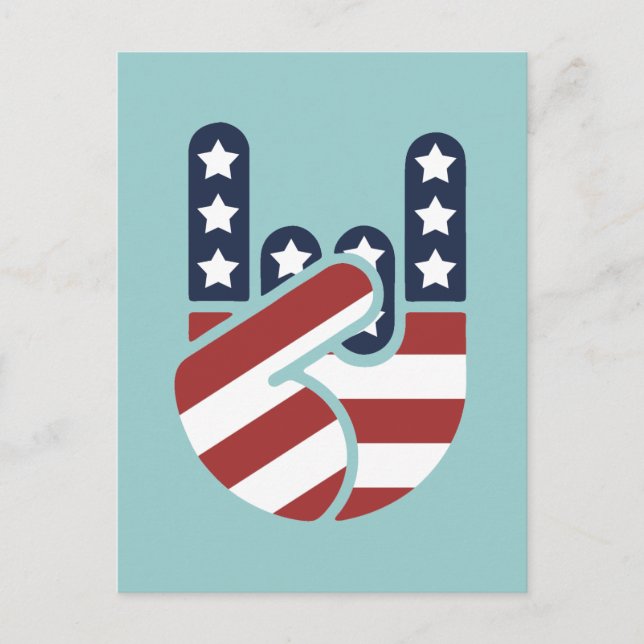 Cartão Postal Rock Hand EUA (Frente)