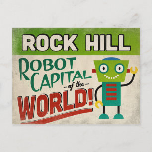 Cartão Postal Rock Hill South Carolina Robot - Vintage engraçad