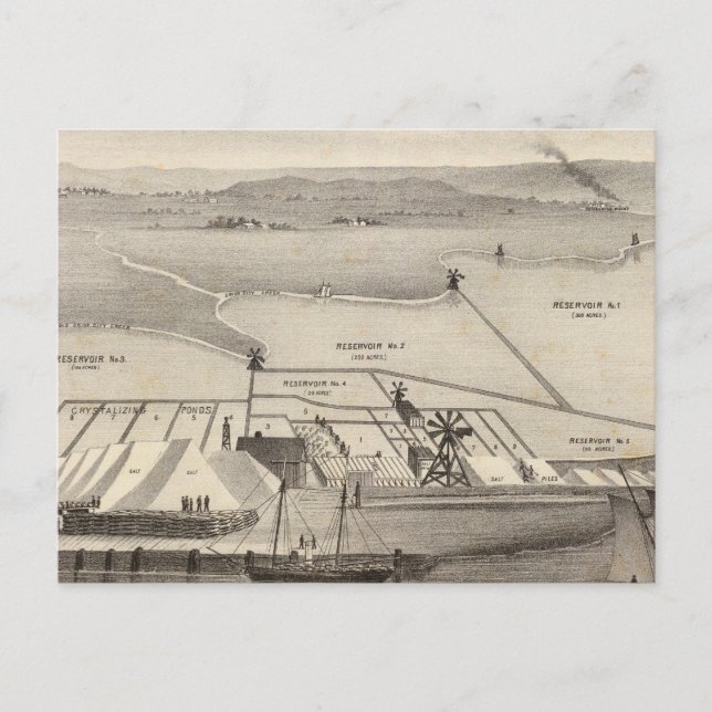 Cartão Postal Rock Island Salt Works (Frente)