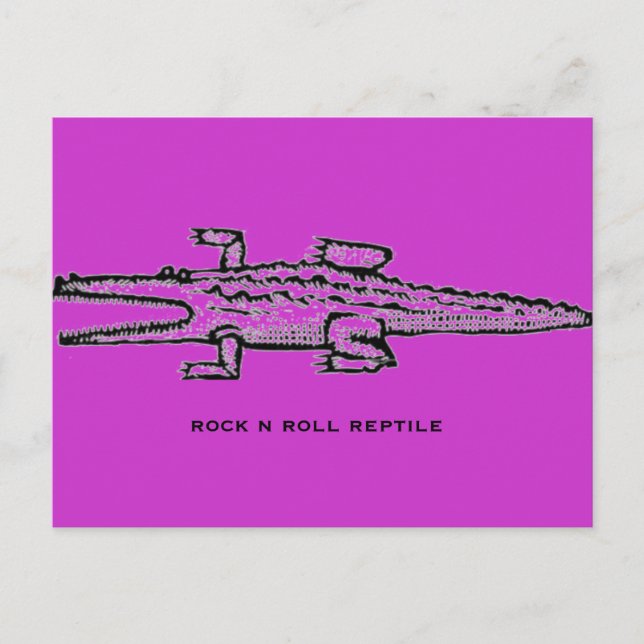 Cartão Postal rock n roll réptil (Frente)