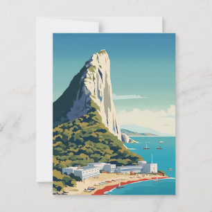 Cartão Postal Rock of Gibraltar Viagem Art