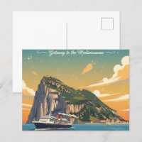 Rock of Gibraltar Viagem Art Poster vintage