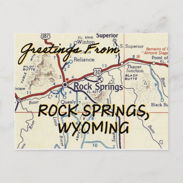 Cartão Postal Rock Primavera Wyoming Vintage (Frente)