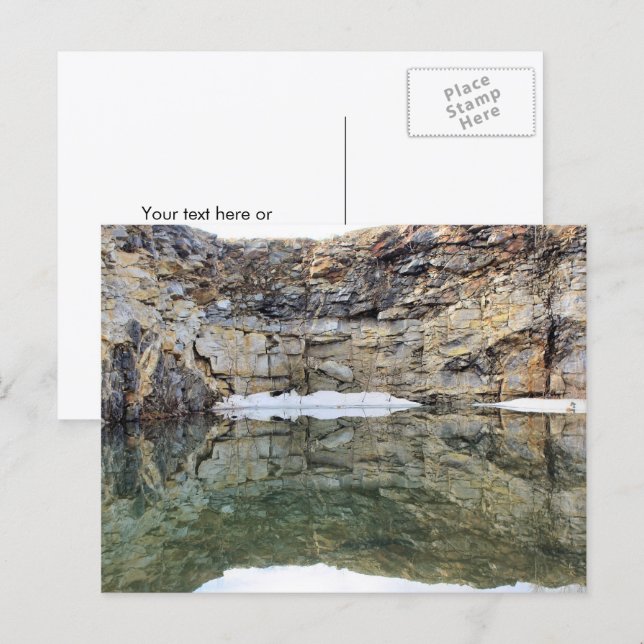 Cartão Postal Rock Quarry Wall Reflection #1 Nature  (Frente/Verso)