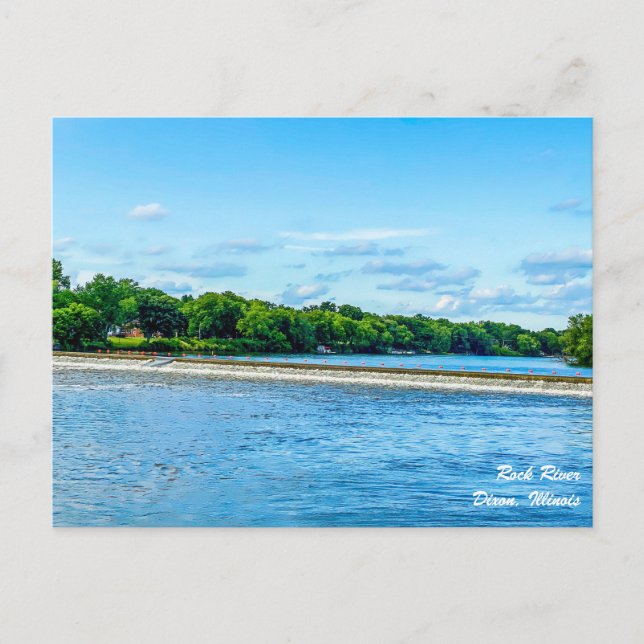 Cartão postal Rock River Dixon Illinois (Frente)