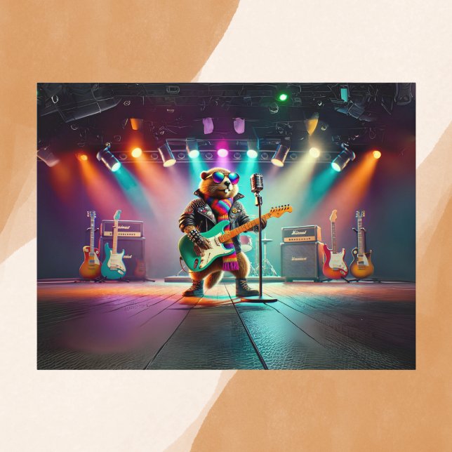Cartão Postal Rock Star Groundhog (Criador carregado)