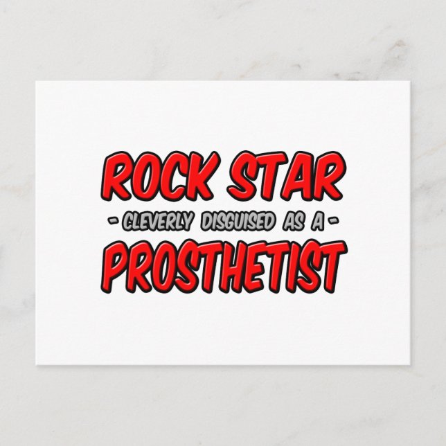 Cartão Postal Rock Star. Prosthetista (Frente)