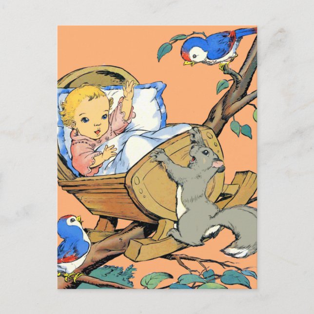 Cartão Postal Rockabye Bebê e Animais (Frente)